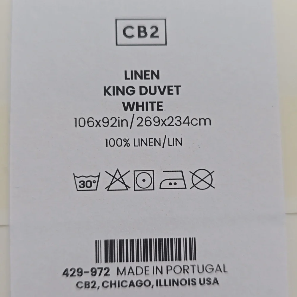 Exclusive Classic EUROPEAN FLAX™-Certified Linen White King Duvet,White,$319.00